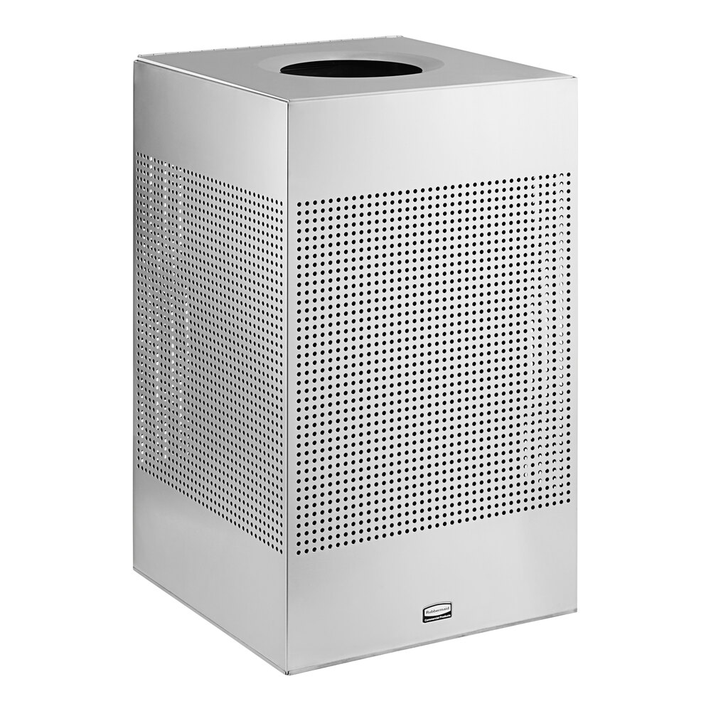 Rubbermaid® FGSC18SSPL Silhouettes Stainless Steel Designer Square Trash Can - 20 Gallon