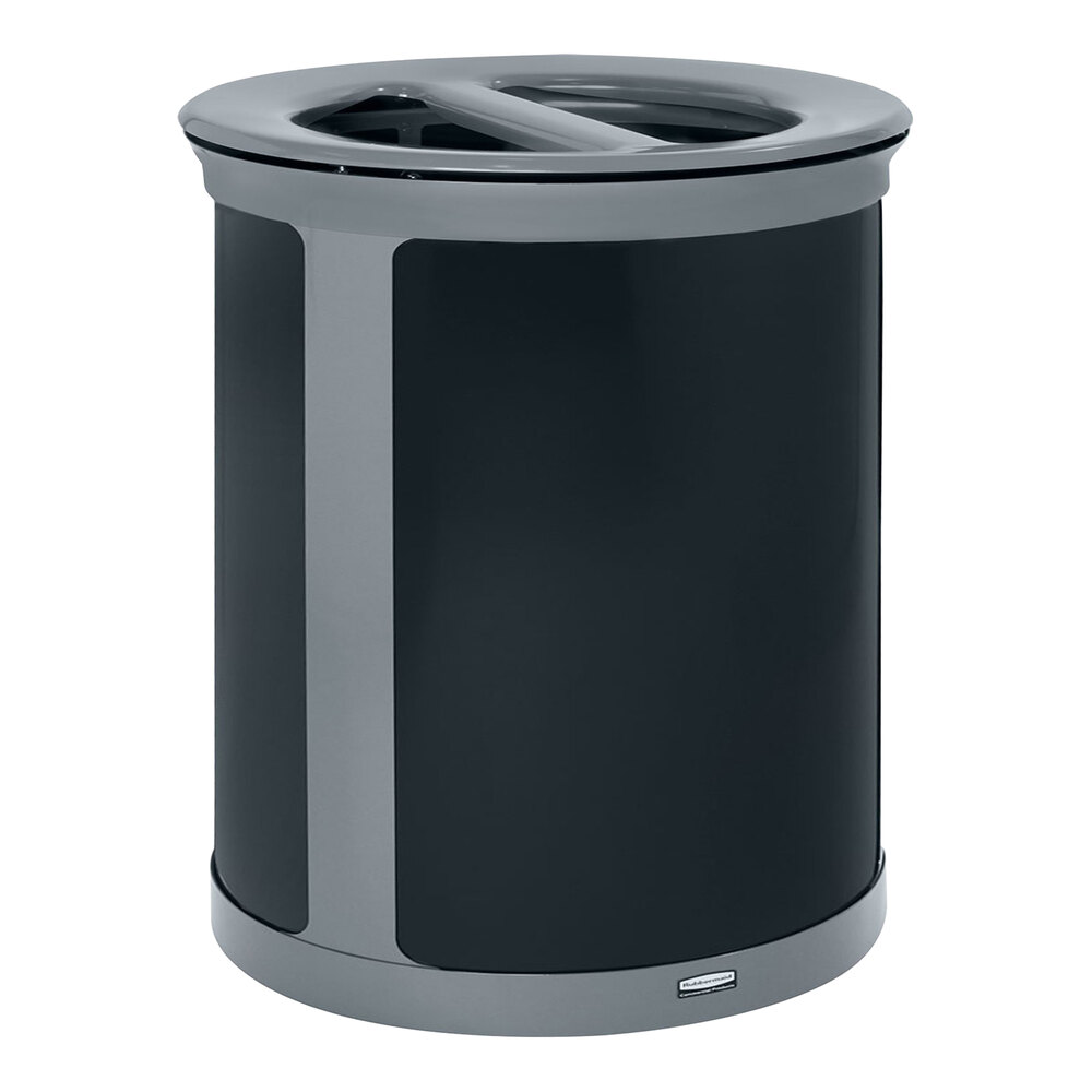 Rubbermaid® Enhance 2172847 33 Gallon Pearl Gray Round Dual Stream Decorative Trash Can