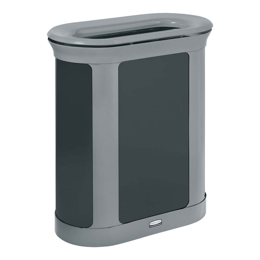 Rubbermaid® Enhance 2172851 13 Gallon Pearl Gray Oval Decorative Trash Can