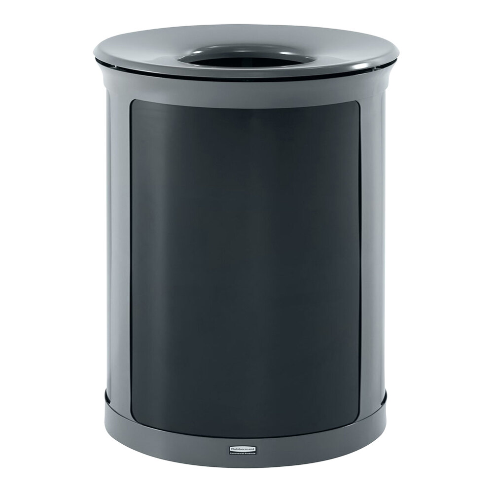 Rubbermaid® Enhance 2172852 33 Gallon Pearl Gray Round Decorative Trash Can