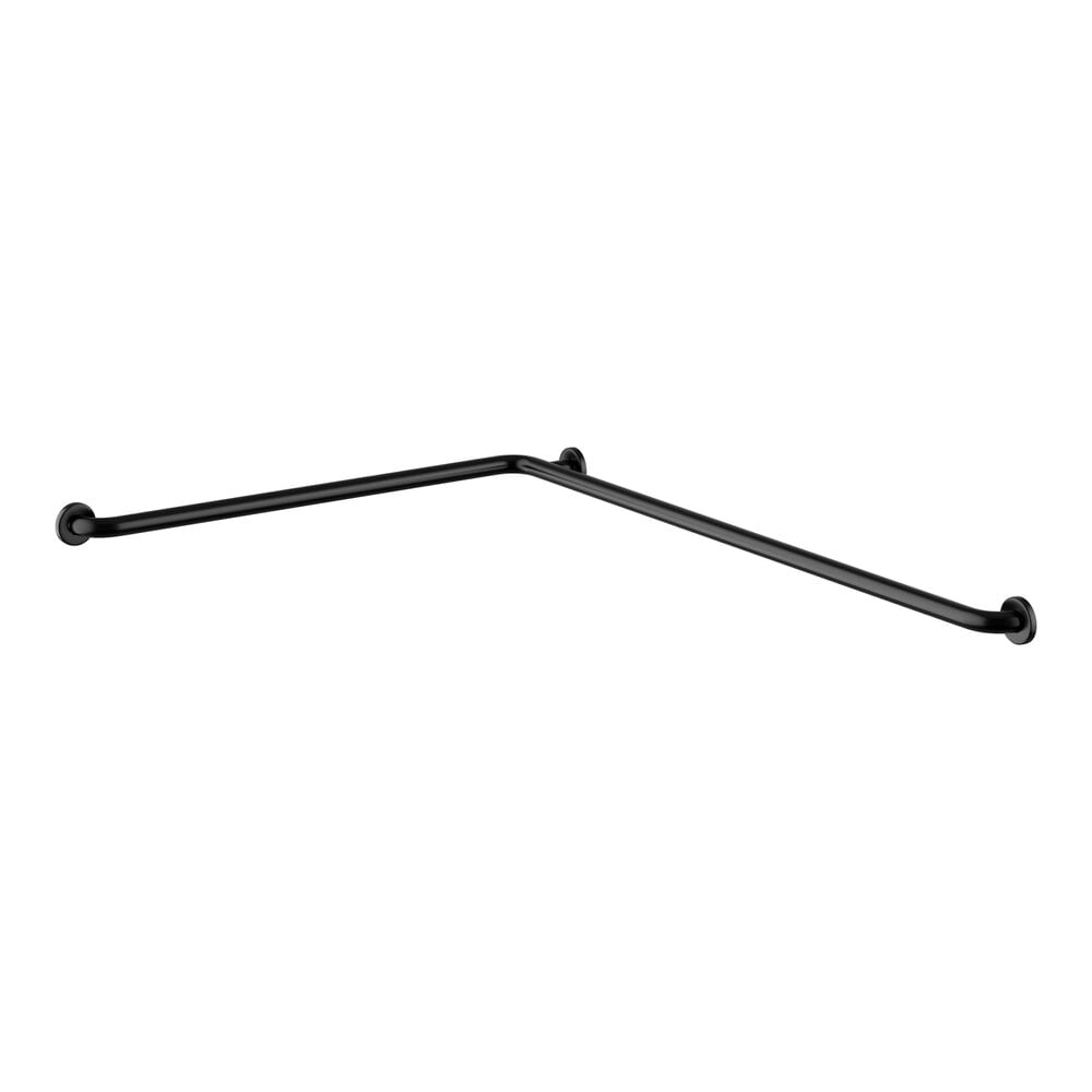 Lavex 54" x 36" Two-Wall Stainless Steel Matte Black Restroom Grab Bar