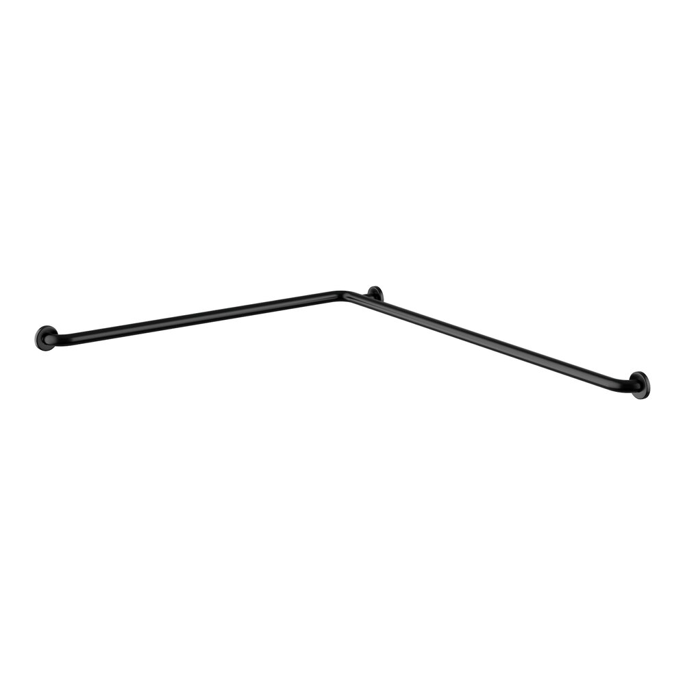 Lavex 54" x 42" Two-Wall Stainless Steel Matte Black Restroom Grab Bar