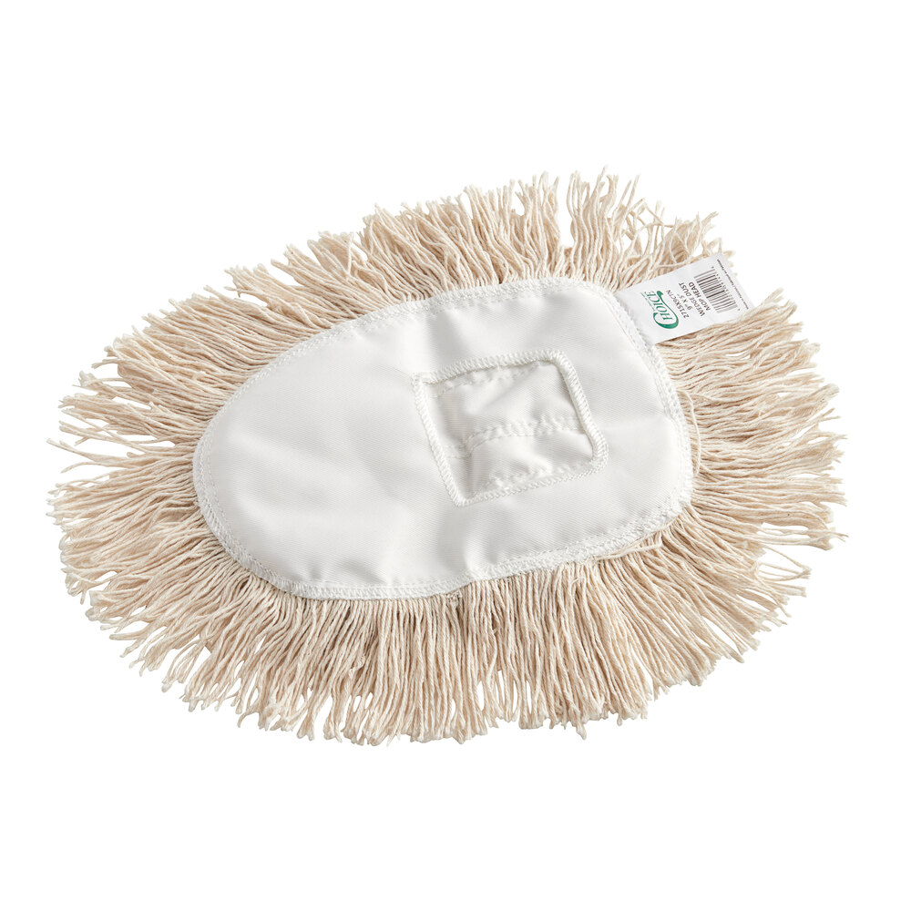 Choice 9" x 5" Natural Cotton Cut-End Wedge Dry Dust Mop Head