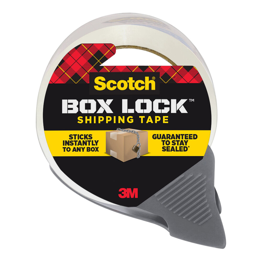3M Scotch™ Box Lock® 1.88" x 54.6 Yards Clear Extreme Grip Shipping and Packaging Tape with Dispenser 70007074829