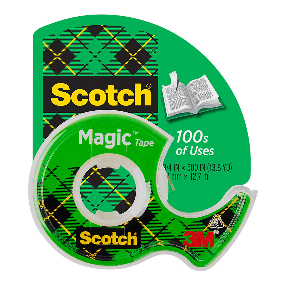3M Scotch Magic™ 0.75" x 500" Transparent Invisible Tape with Dispenser 7010332723