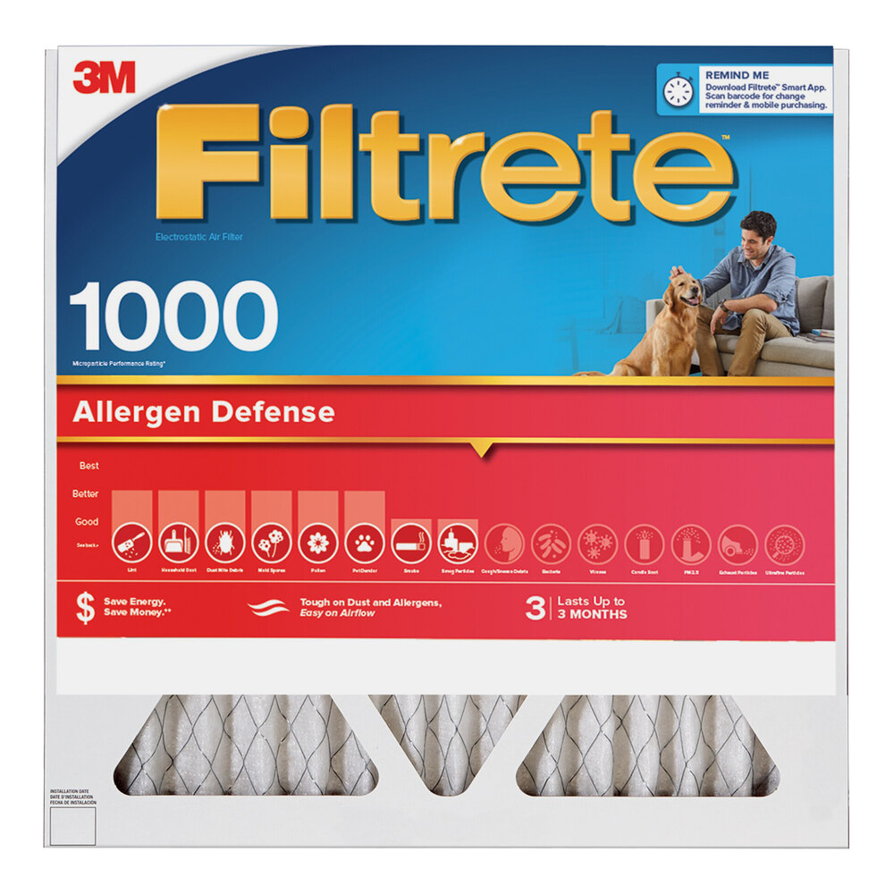 3M Filtrete 20" x 20" x 1" MPR 1000 Allergen Defense Air Filter 70009104830