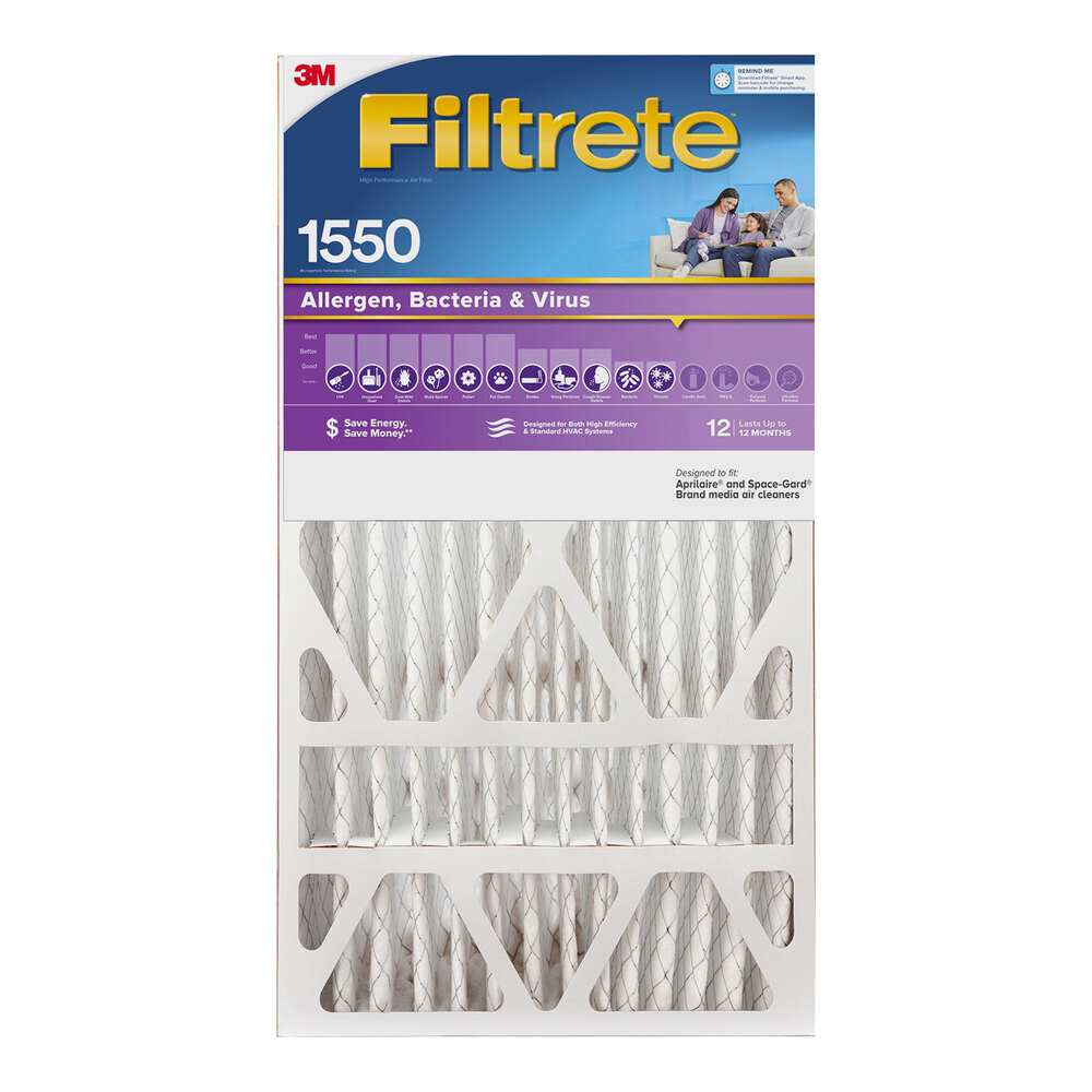 3M Filtrete 20" x 25" x 4" MPR 1550 Ultra Allergen Reduction Deep Pleat Filter 7100097248