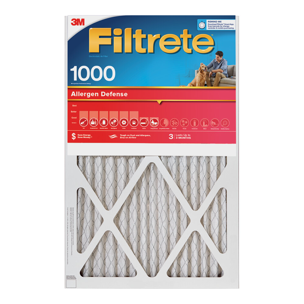 3M Filtrete 16" x 20" x 1" MPR 1000 Allergen Defense Air Filter 70009104731