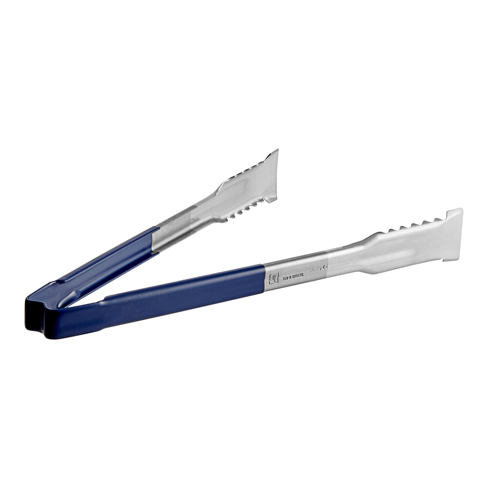 Vollrath 4791230 Jacob's Pride® 12" Stainless Steel VersaGrip Tongs with Blue Coated Kool-Touch® Handle
