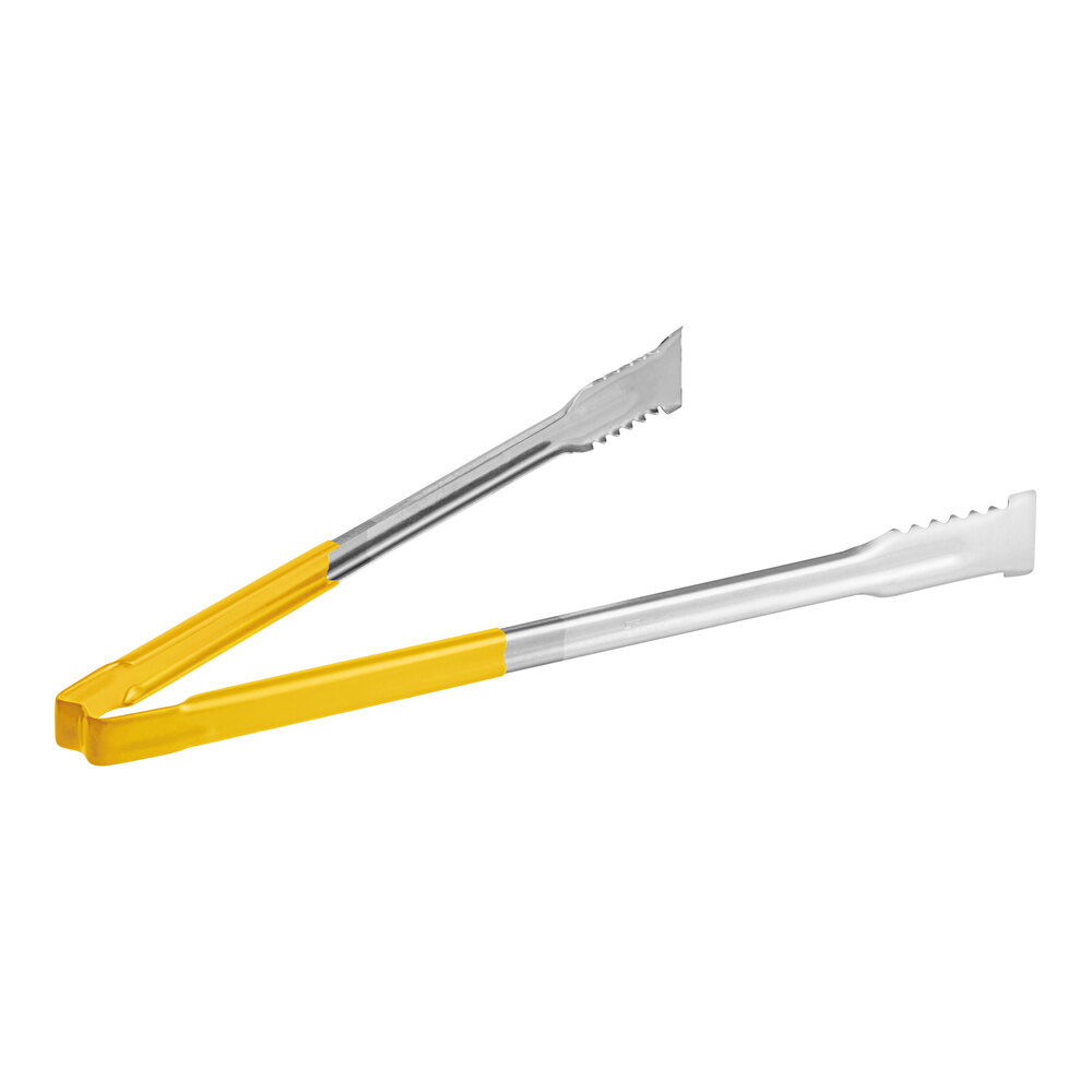 Vollrath 4791650 Jacob's Pride® 16" Stainless Steel VersaGrip Tongs with Yellow Coated Kool-Touch® Handle