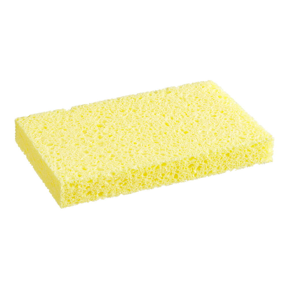 Lavex 6" x 3 1/2" x 3/4" Yellow Cellulose Sponge - 6/Pack