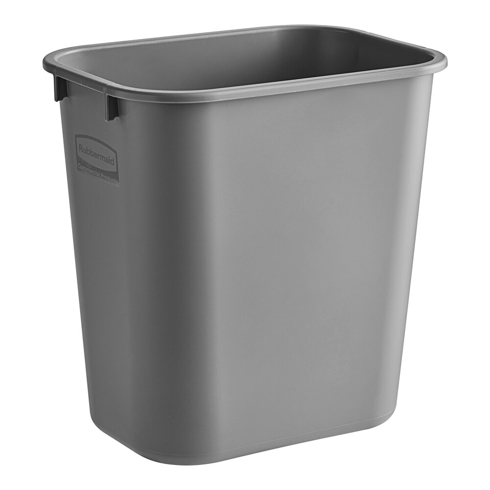 Rubbermaid® FG295500GRAY 13 Qt. / 3.25 Gallon Gray Rectangular Wastebasket / Trash Can