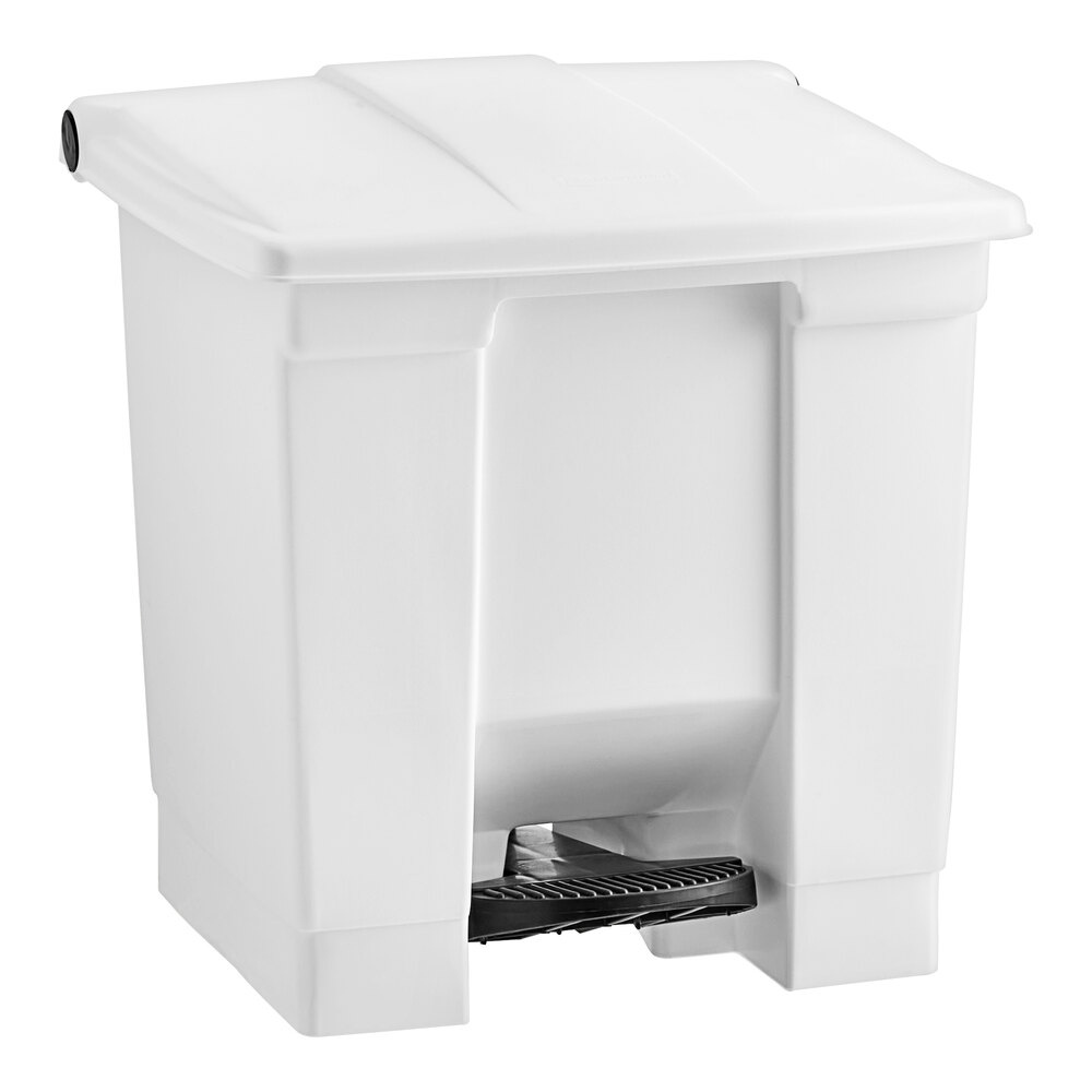 Rubbermaid® FG614300WHT 32 Qt. / 8 Gallon White Rectangular Step-On Trash Can