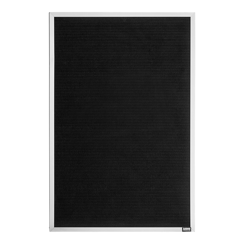 Aarco BOFD3624L 36" x 24" Black Felt Open Face Vertical Indoor Message Board with Aluminum Frame and 3/4" Letters