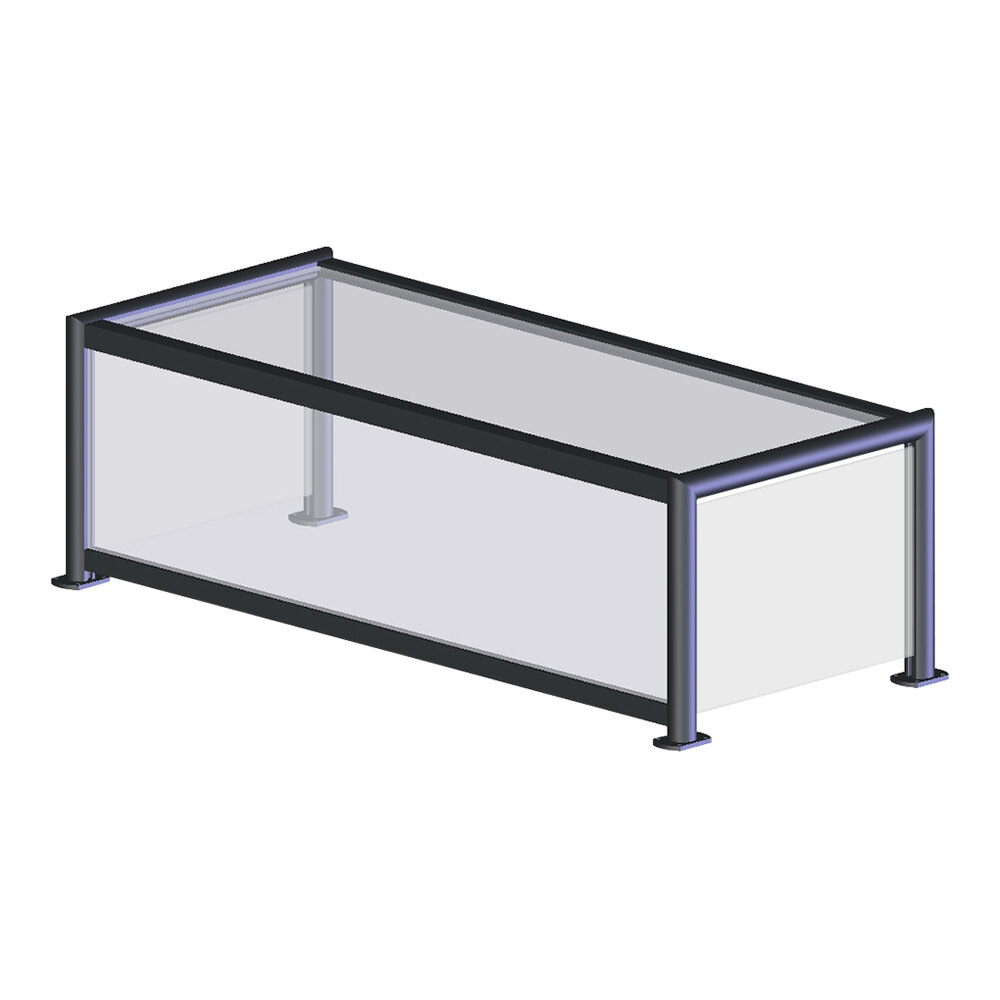 Vollrath N89267 59" Traditional Style Single-Sided Cafeteria Four Well Breath / Sneeze Guard with Top Shelf