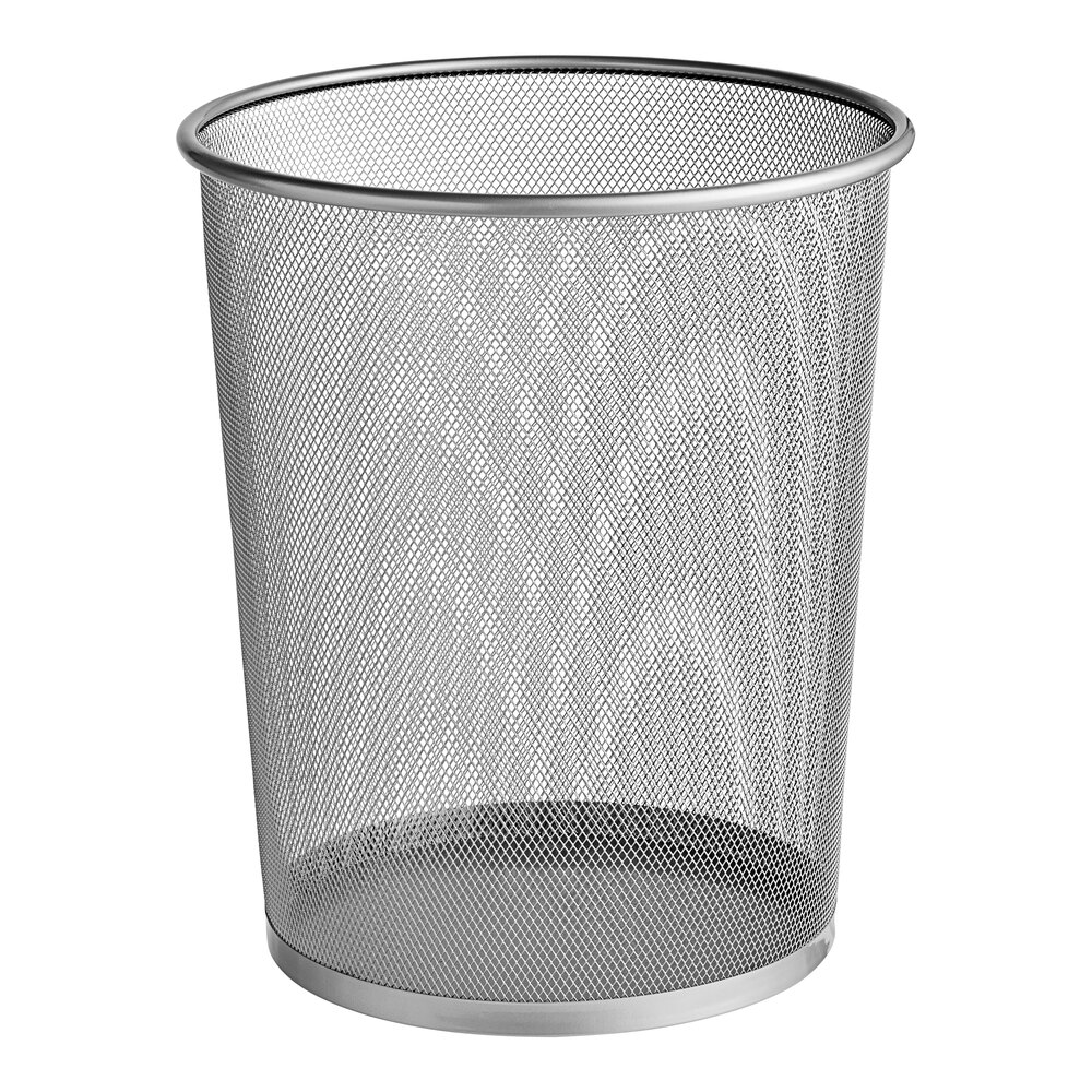 Rubbermaid® FGWMB20SLV Concept Collection Silver Round Mesh Steel Wastebasket 20 Qt. / 5 Gallon