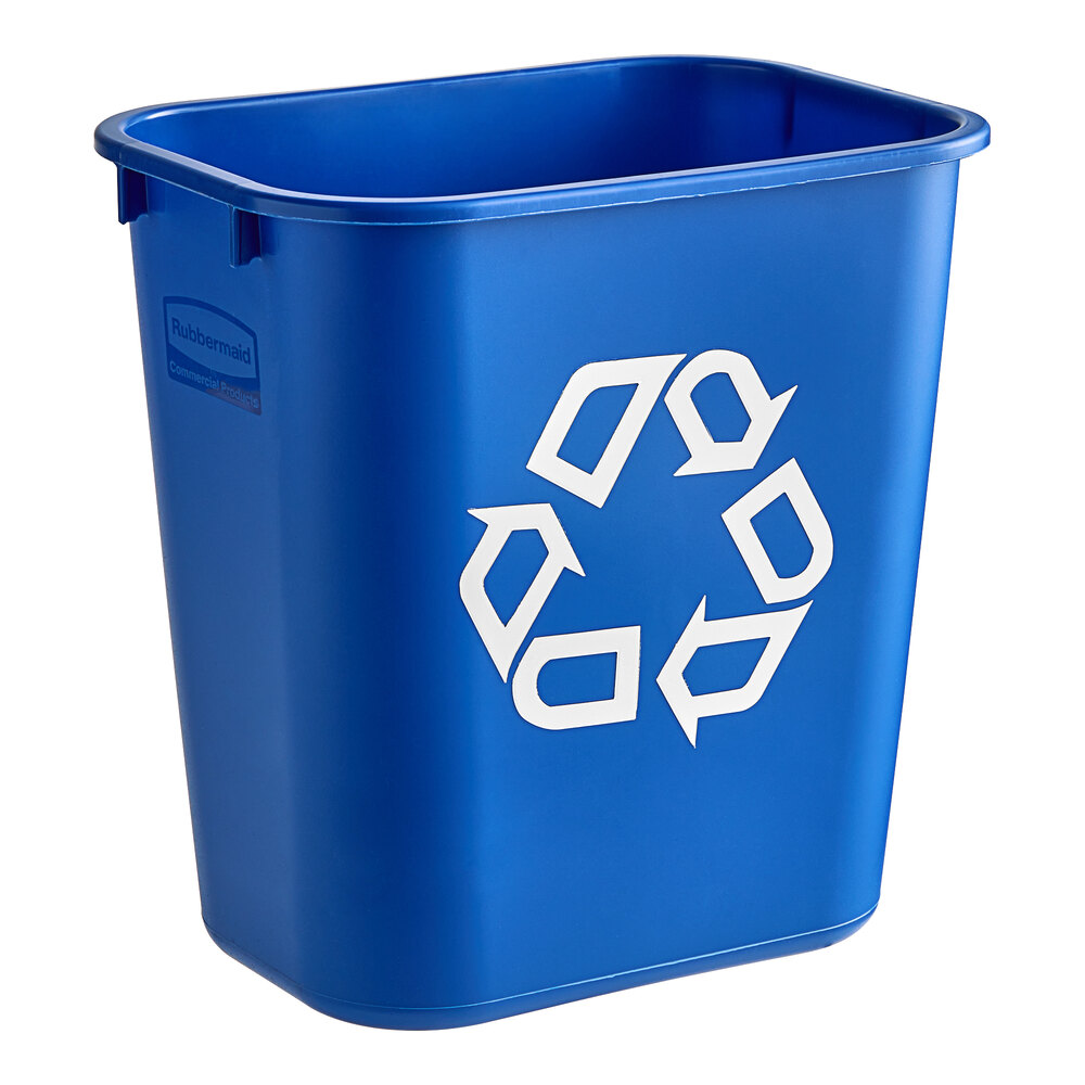 Rubbermaid® FG295573BLUE 13 Qt. / 3.25 Gallon Blue Recycling Rectangular Wastebasket
