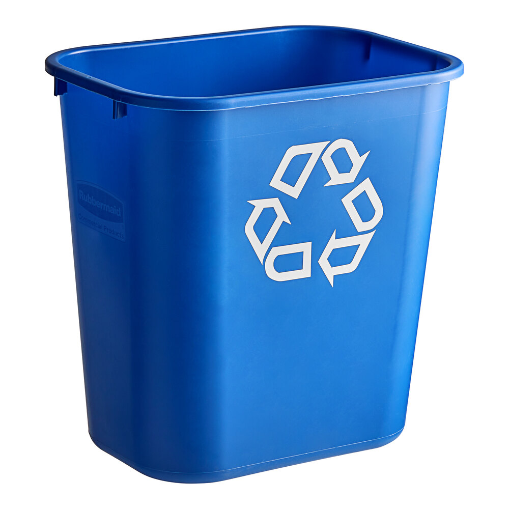 Rubbermaid® FG295673BLUE 28 Qt. / 7 Gallon Blue Recycling Rectangular Wastebasket