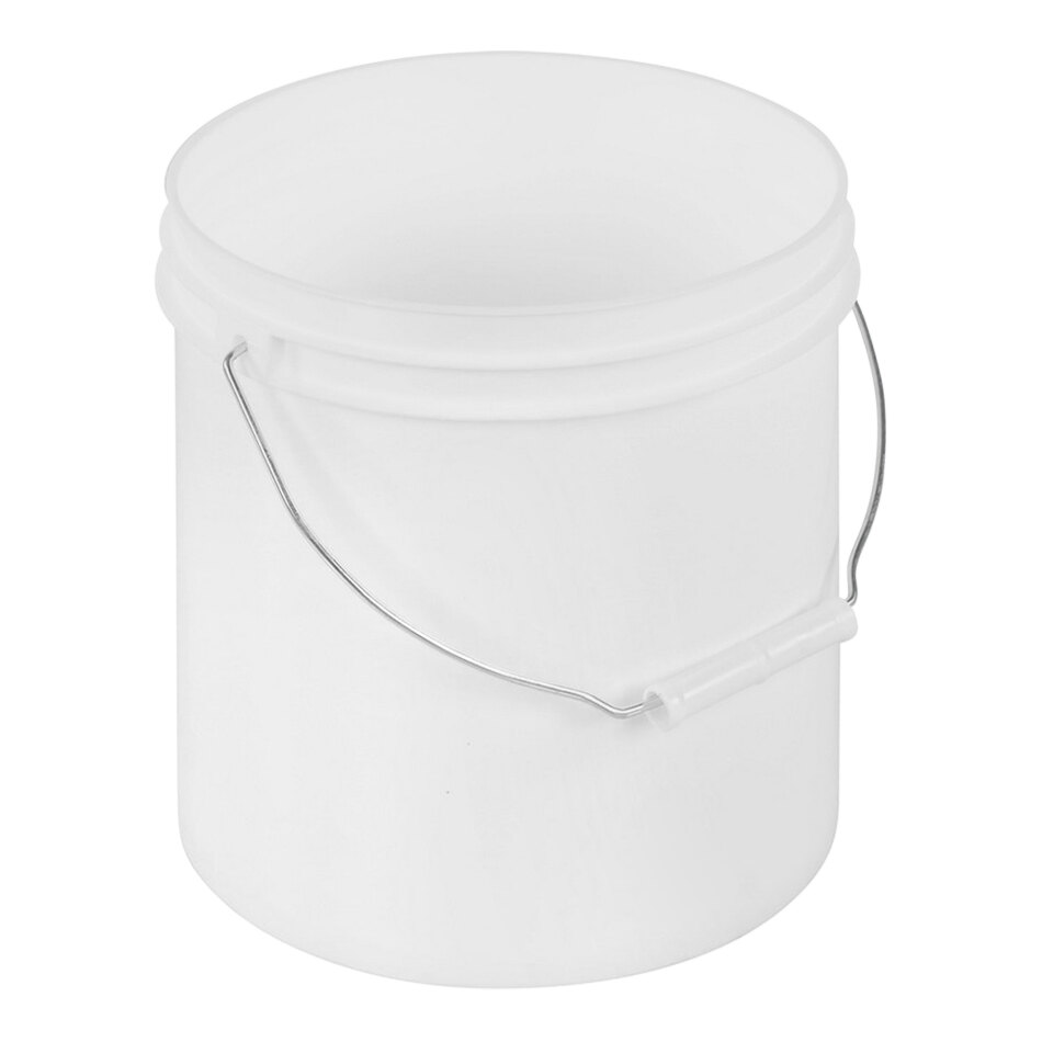 Vestil PAIL-35-PWS 3.5 Gallon White HDPE Open-Head Pail with Steel Handle