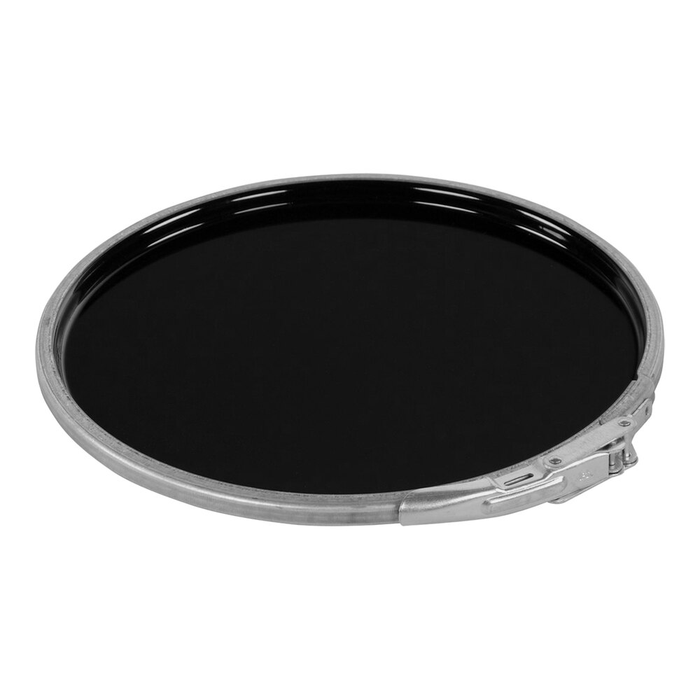 Vestil LID-STL-LL-UN Black Steel Lever Lock Lid for PAIL-STL-RI-UN