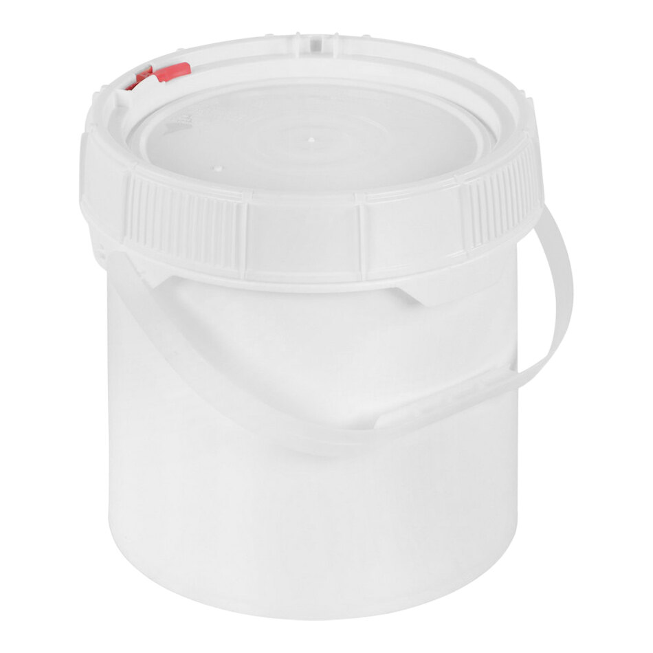 Vestil PAIL-SCR-35-W 3.5 Gallon White HDPE Screw Top Pail and Lid