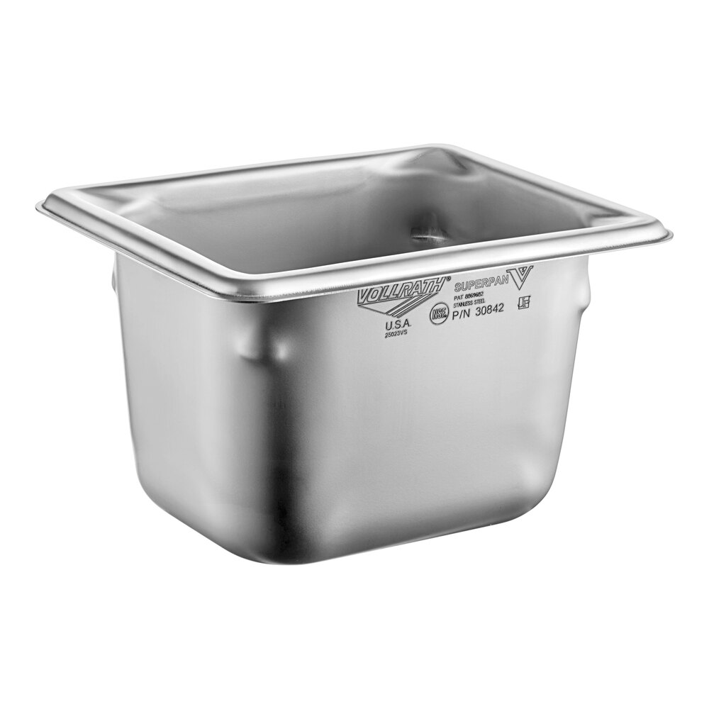 Vollrath 30842 Super Pan V® 1/8 Size 4" Deep Anti-Jam Stainless Steel Steam Table / Hotel Pan - 22 Gauge