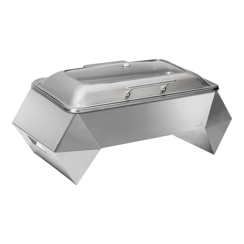Rosseto Diamond Multi-Chef 9.51 Qt. Full Size Stainless Steel Traditional Chafer with Soft-Closing Lid SK060