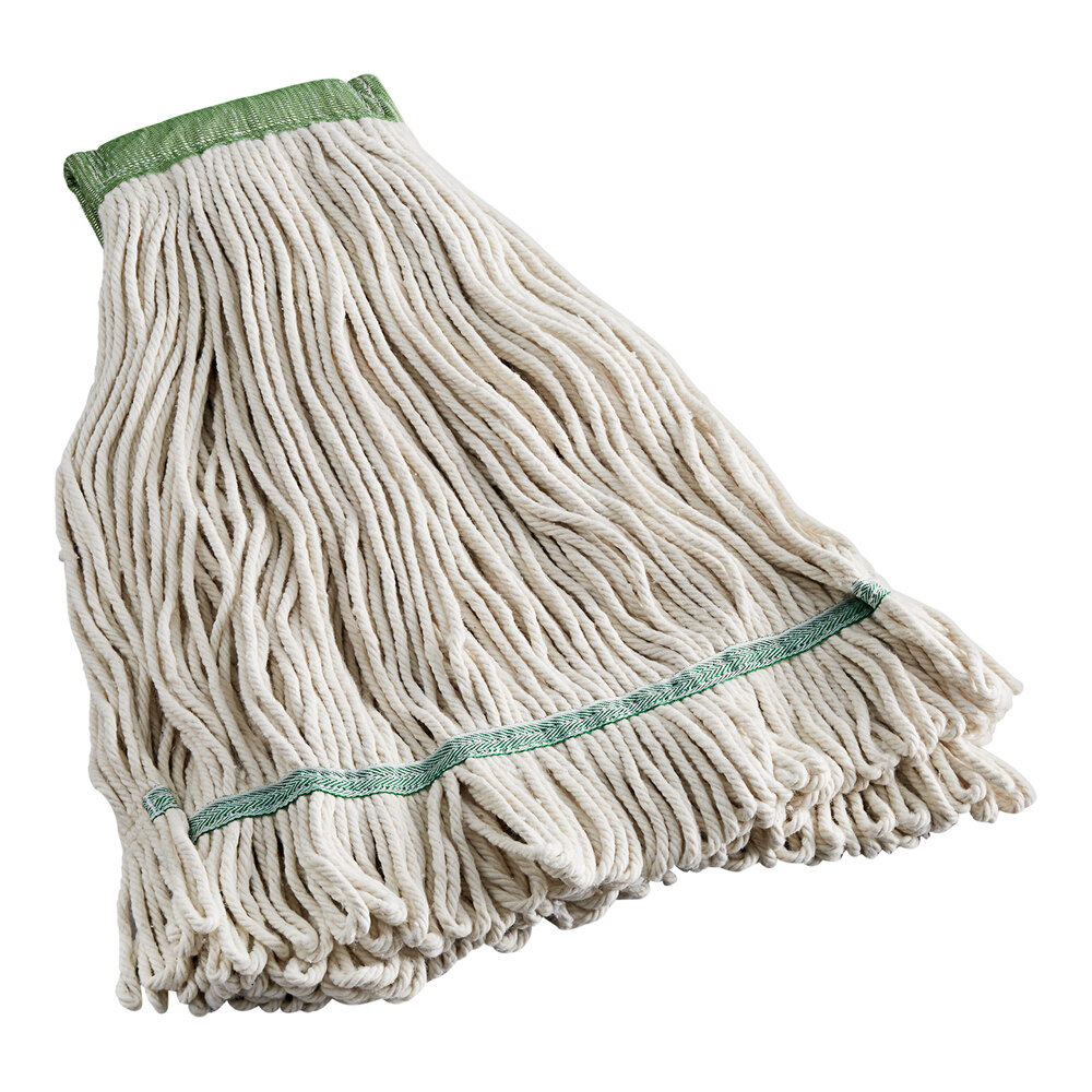 Advantage Supplies 24 oz. #32 Natural Cotton Looped End Wet Mop Head with 5" Headband - 12/Case