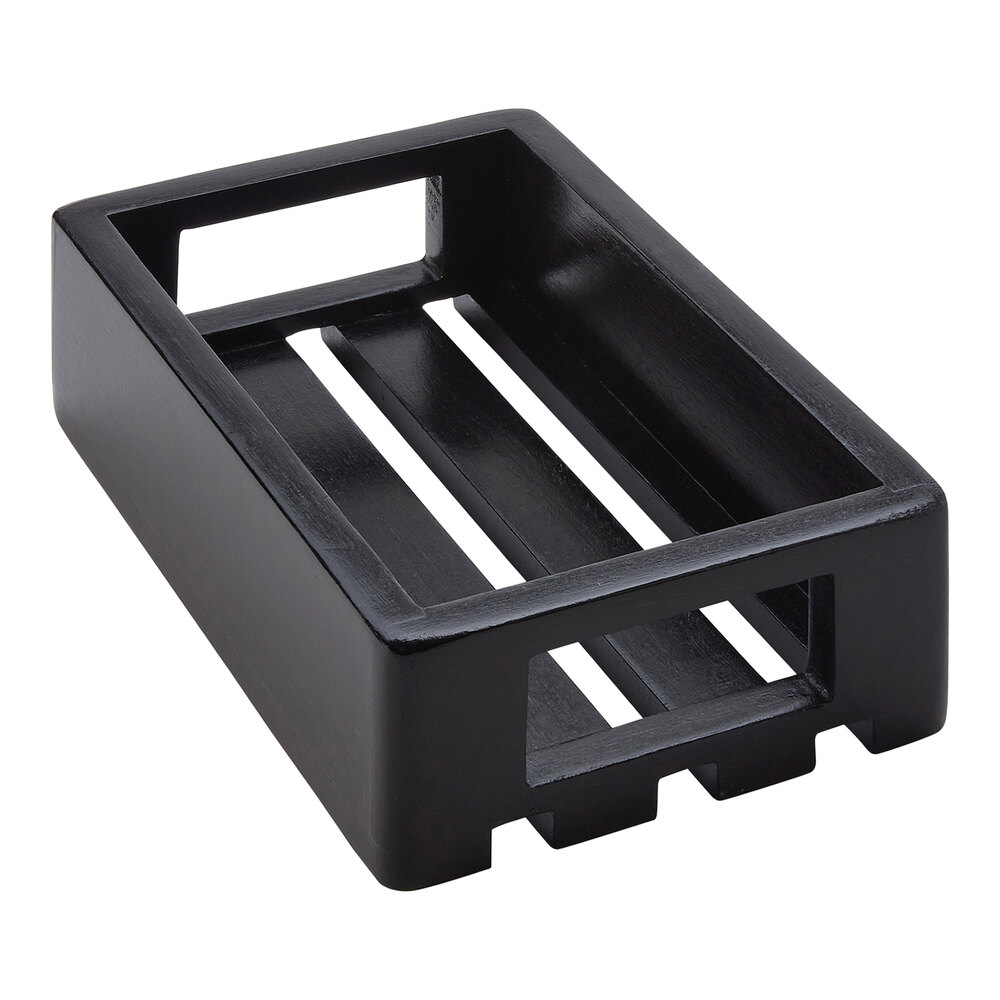 American Metalcraft Upton Collection 10 1/8" x 6 1/2" x 2 1/2" Espresso Wood Crate