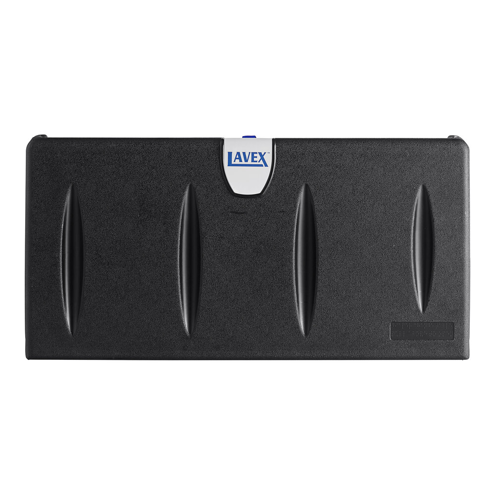 Lavex Black Horizontal Wall-Mounted Baby Changing Station / Table