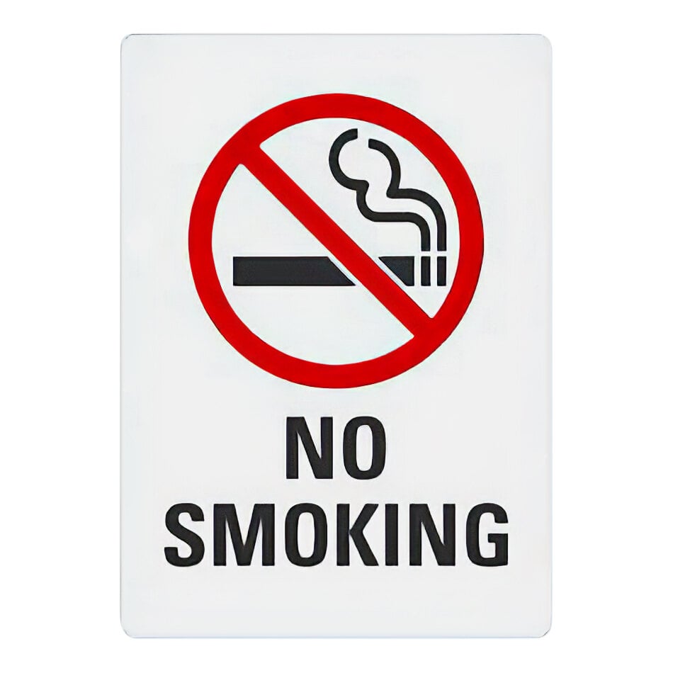 Lavex 10" x 7" Engineer-Grade Reflective Aluminum "No Smoking" Sign With No-Smoking Symbol