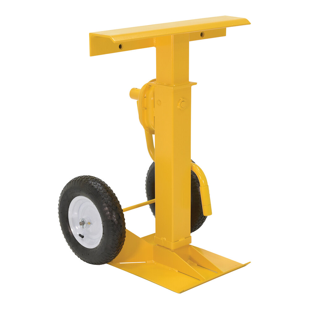 Vestil 100,000 lb. Portable Steel Trailer Stabilizing Jack with Pneumatic Wheels, 50,000 lb. Lifting Capacity, and 41"-55" Height CJ-BEAM-PN