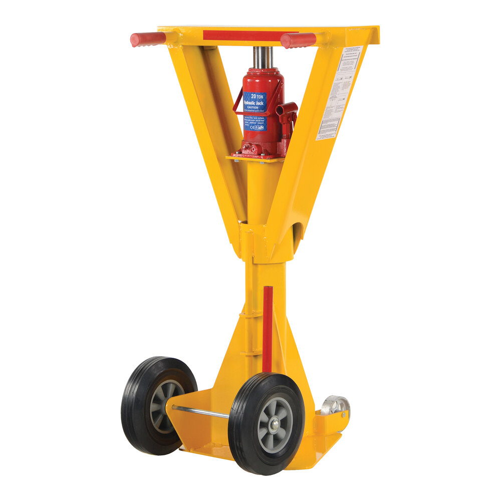Vestil 100,000 lb. Hydraulic Trailer Stabilizing Jack with Lifting Beam, 40,000 lb. Lifting Capacity, and 41"-47" Height H-LO-J-BEAM