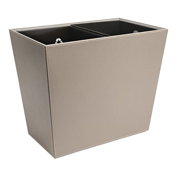 room360 London RWA021BEL21 17 Qt. Stone Faux Leather Recycling Wastebasket - 4/Case