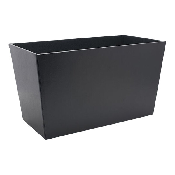 room360 London RWA017BKL20 30 Qt. Black Faux Leather Recycling Wastebasket - 2/Case