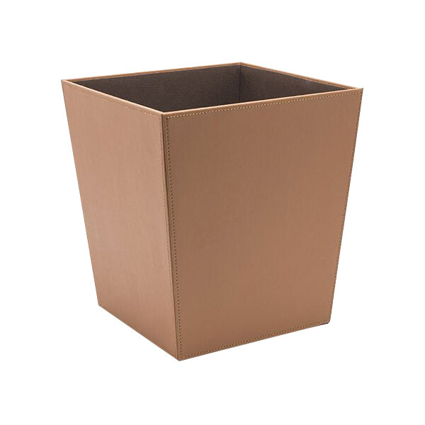 room360 London RWA003TAL21 14 Qt. Saddle Faux Leather Flare Wastebasket - 4/Case