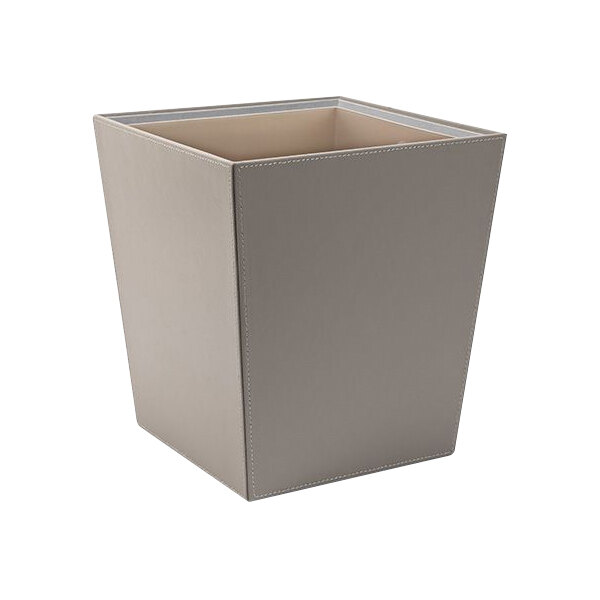 room360 London RWA003BEL21 14 Qt. Stone Faux Leather Flare Wastebasket - 4/Case