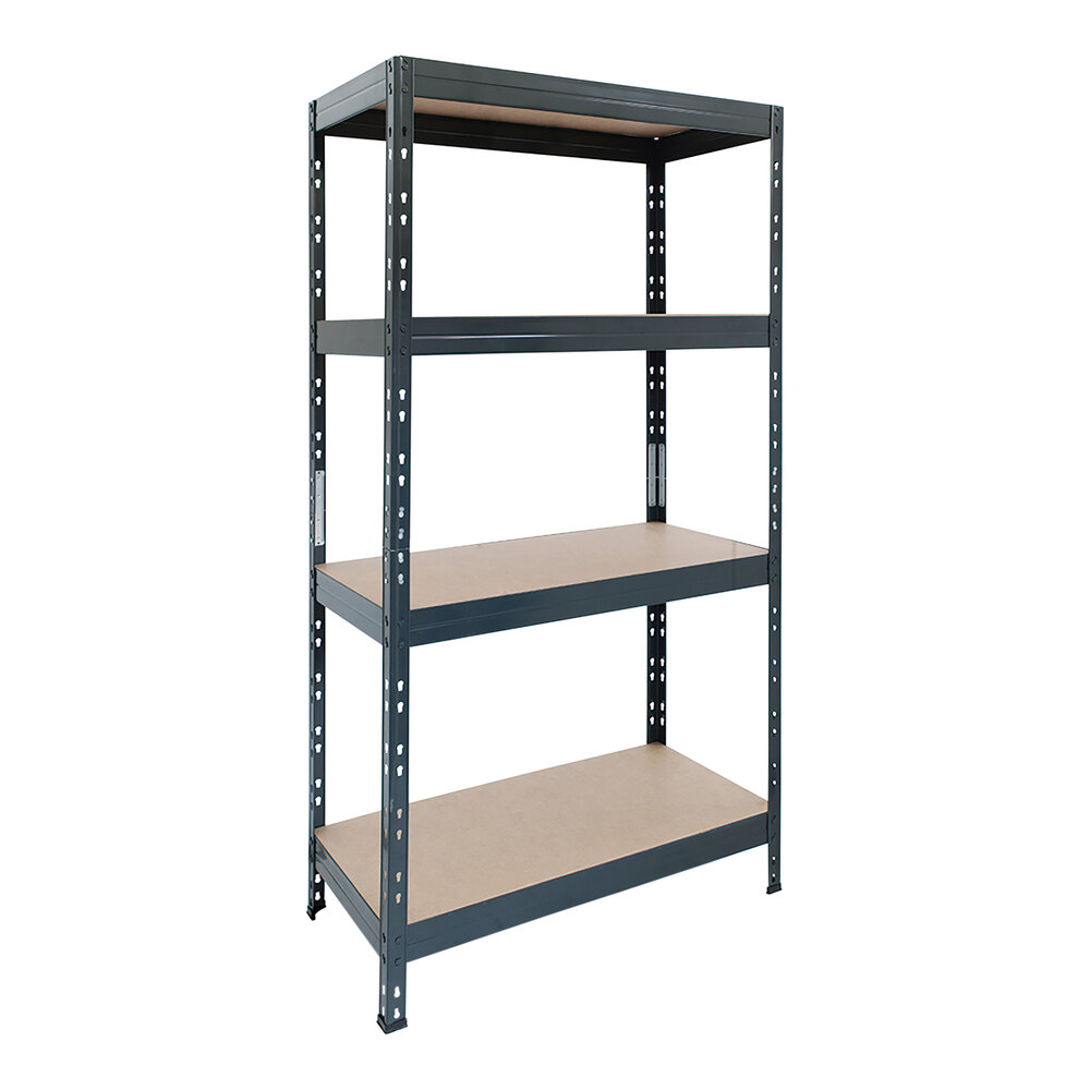 AR Shelving 29 1/2" x 14" x 71" 4-Shelf Boltless Rivet Fiberboard Shelving Unit TR18C400KHBBD8US0