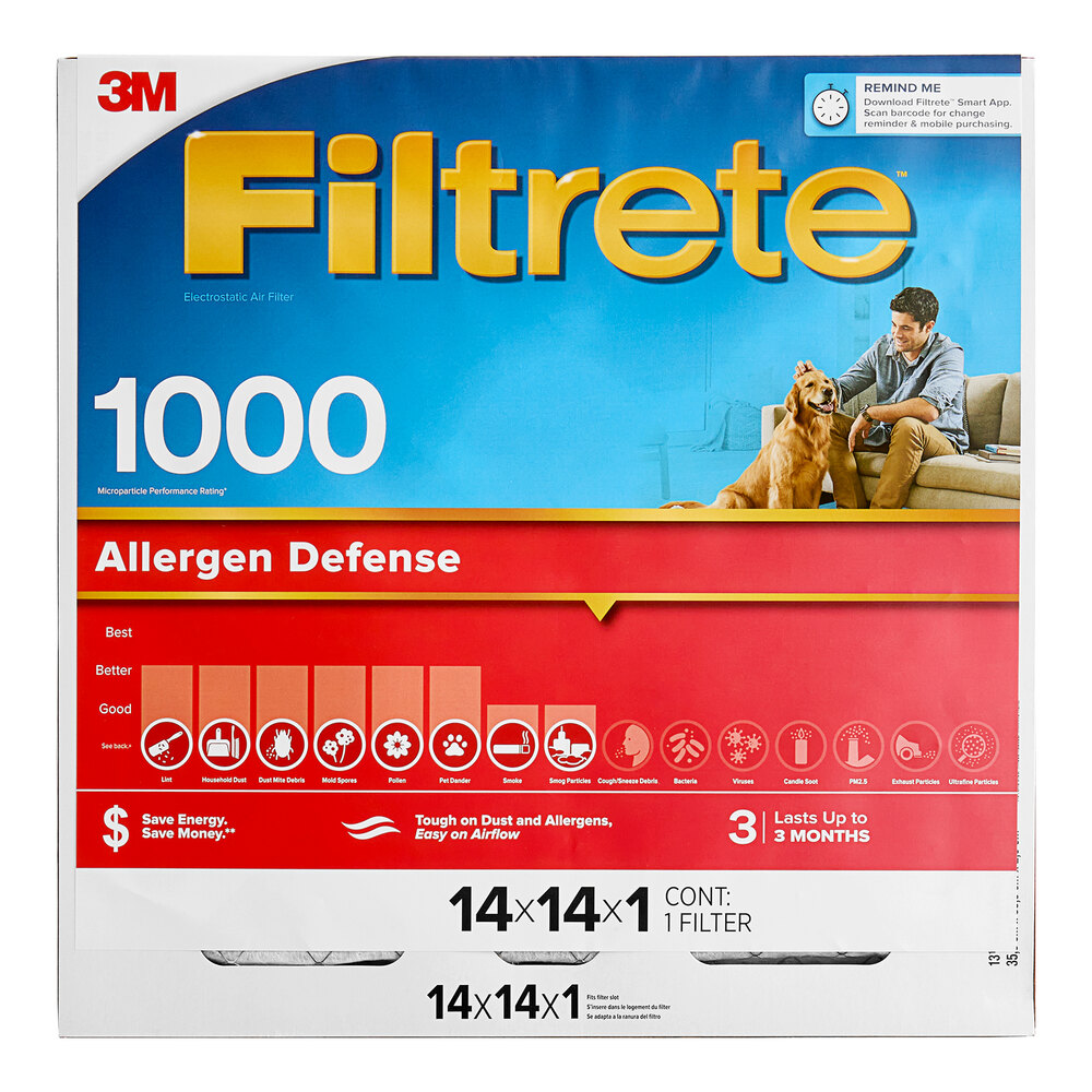 3M Filtrete 14" x 14" x 1" MPR 1000 Allergen Defense Air Filter 70009106272