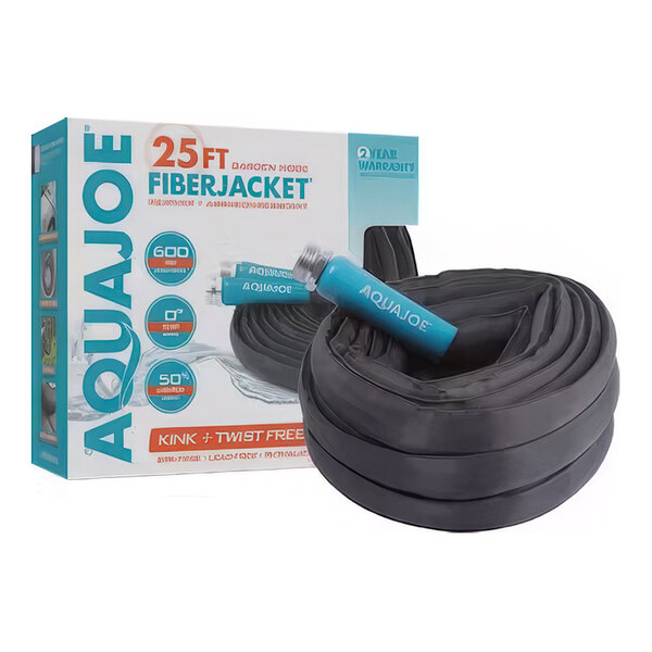 Aqua Joe 25' Ultra-Flexible Kink-Free Fiberjacket Garden Hose with Metal Fittings AJFJH25-58-PRO - 5/8"
