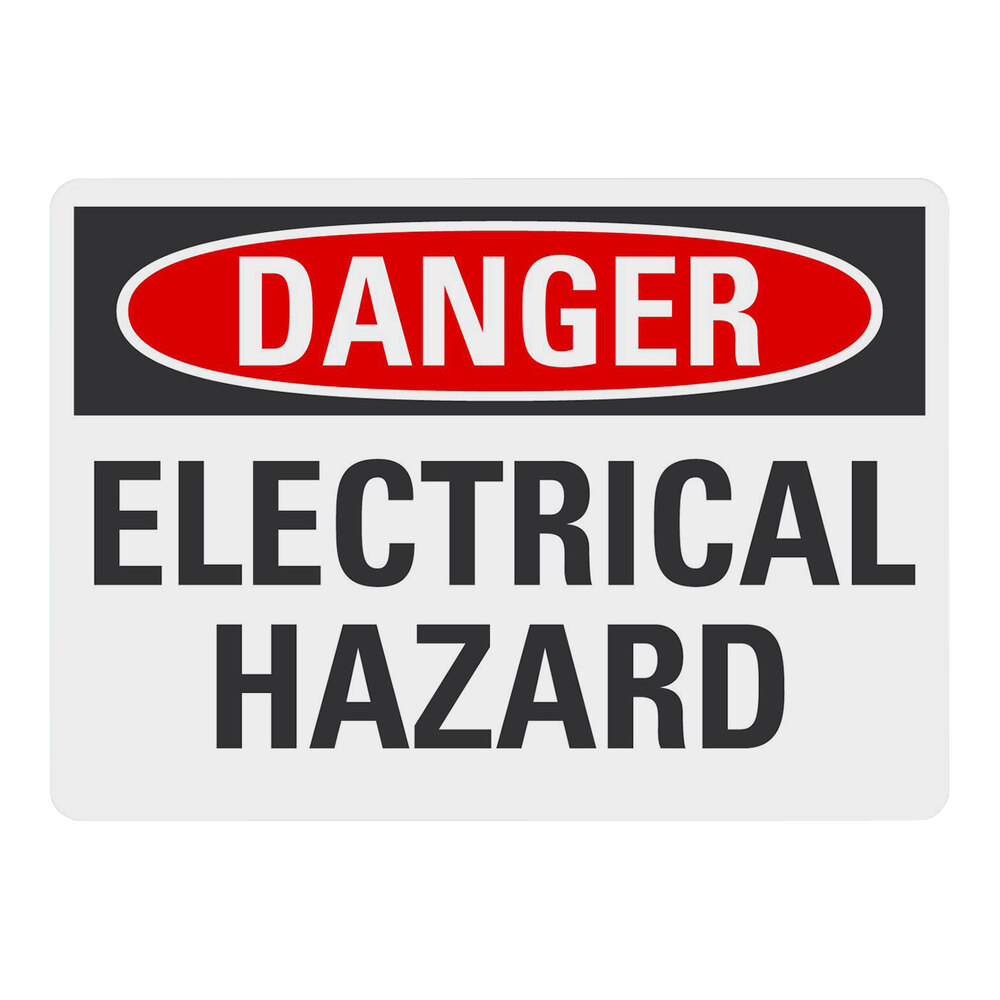 Lavex 10" x 7" Non-Reflective Adhesive Vinyl "Danger / Electrical Hazard" Safety Label