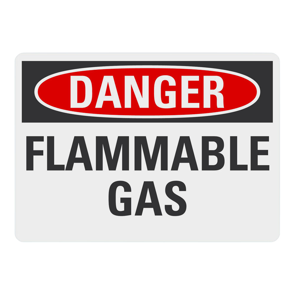 Lavex 10" x 7" Non-Reflective Plastic "Danger / Flammable Gas" Safety Sign