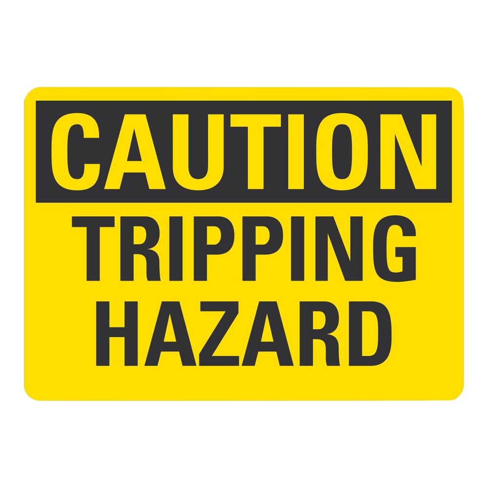 Lavex 10" x 7" Engineer-Grade Reflective Aluminum "Caution / Tripping Hazard" Safety Sign