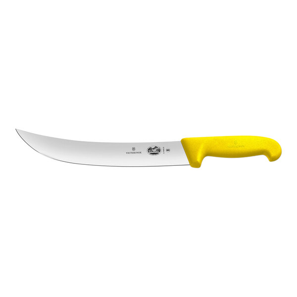 Victorinox 10" Cimeter Knife with Yellow Fibrox Handle 5.7308.25