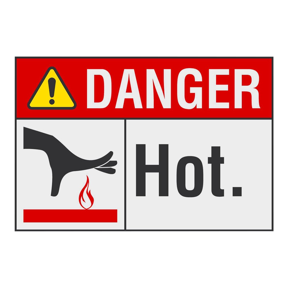 Lavex 10" x 7" Engineer-Grade Reflective Aluminum "Danger / Hot" Safety Sign