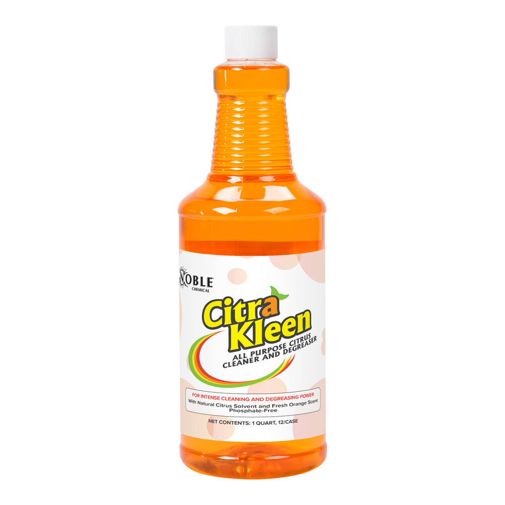 Noble CitraKleen 1 Qt. (32 oz.) Concentrated All Purpose Citrus Cleaner & Degreaser - 12/Case