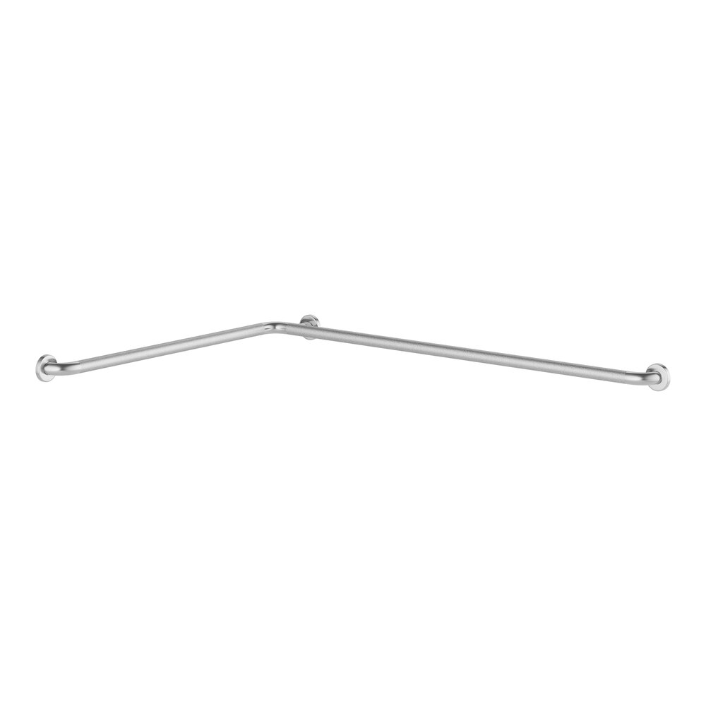 Lavex 54" x 36" Two-Wall Restroom Grab Bar with Satin Finish and Peened Grip