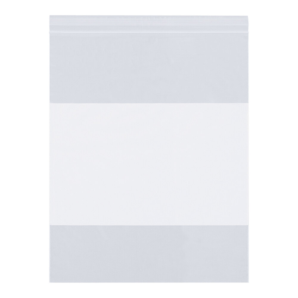 Lavex 10" x 15" 2 Mil Clear Reclosable White Block Polyethylene Bag - 1,000/Case