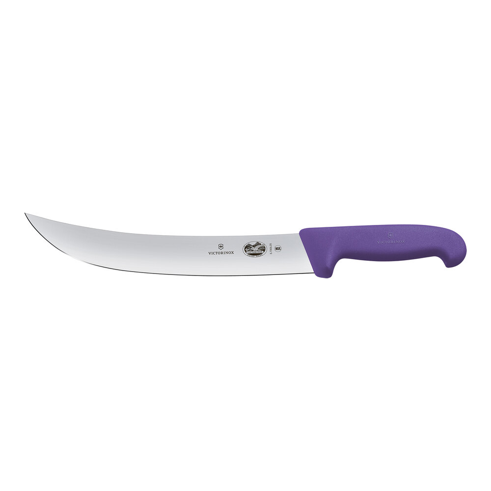 Victorinox 10" Cimeter Knife with Purple Fibrox Handle 5.7305.25