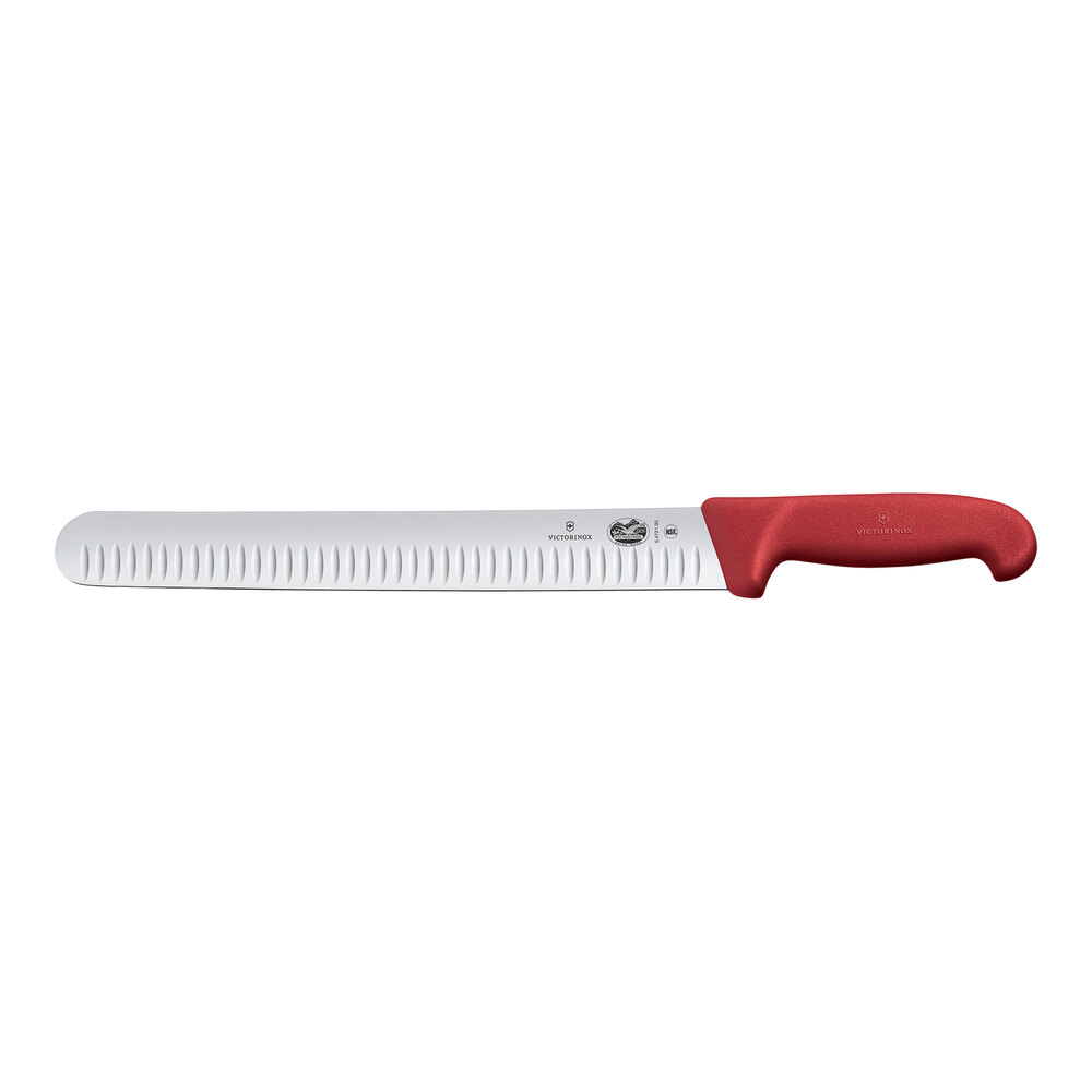 Victorinox 12" Slicing Knife with Granton Edge and Red Fibrox Handle 5.4721.30